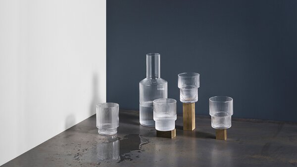 Ferm Living designové sklenice na vodu Ripple Small Glasses