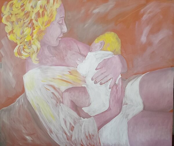 Ručně malovaný obraz od Josef Čermák - "Láska je dar", rozměr: 175 x 150 cm