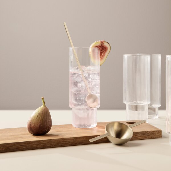 Ferm Living designové sklenice na vodu Ripple Long Drink Glasses