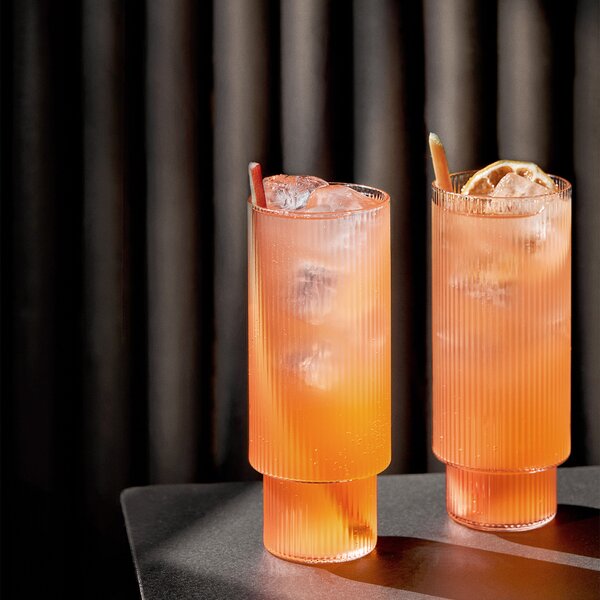 Ferm Living designové sklenice na vodu Ripple Long Drink Glasses