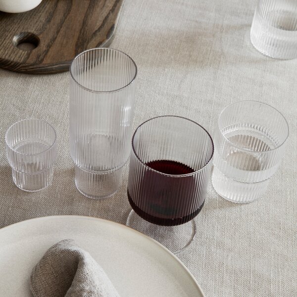 Ferm Living designové sklenice na vodu Ripple Long Drink Glasses