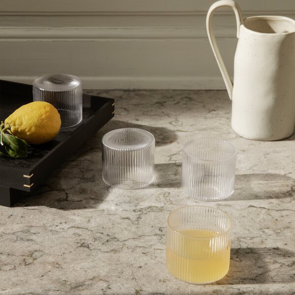 Ferm Living designové sklenice na vodu Ripple Low Glasses