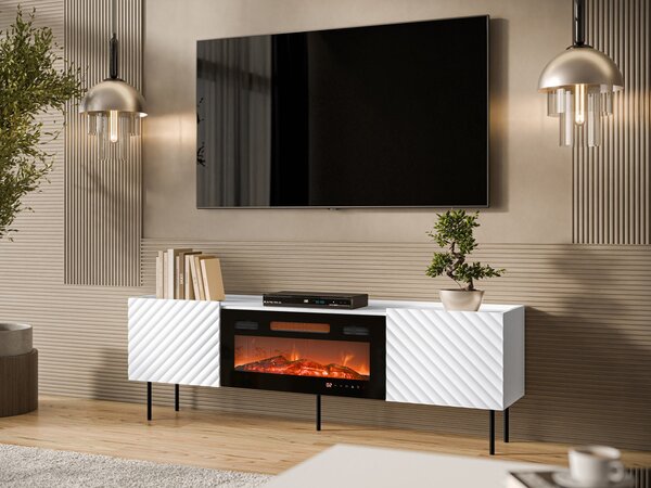 TV skříňka s krbem Gretzo 180 2D, Barva: kašmír 5903211350535