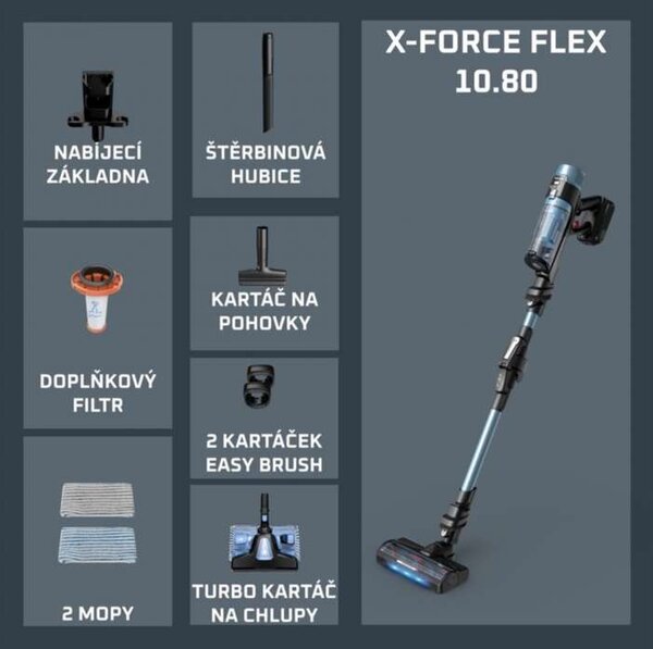 Tyčový vysavač Rowenta X-Force Flex 10.80 RH7AC1E0 – Allergy Aqua Auto
