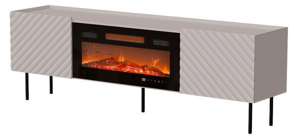 TV skříňka s krbem Gretzo 180 2D, Barva: kašmír 5903211350535