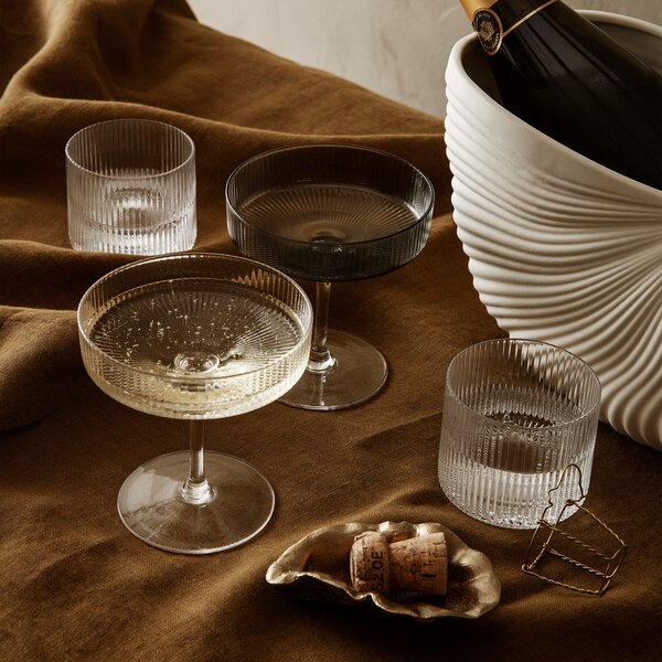 Ferm Living designové sklenice na vodu Ripple Low Glasses
