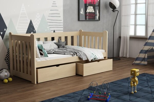 Dětská postel s úložným prostorem Atreus, Olše, 90x200 cm