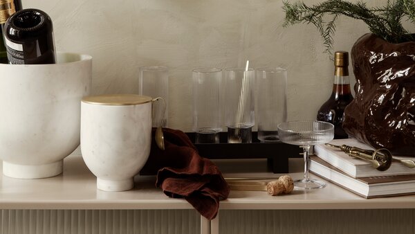 Ferm Living designové sklenice na šampaňské Ripple Champagne