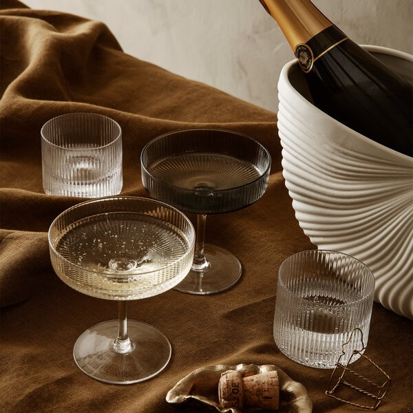 Ferm Living designové sklenice na šampaňské Ripple Champagne