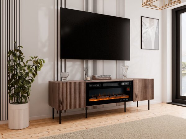 TV skříňka s krbem Ostani 180, Barva: Ořech warmia 5903211350559