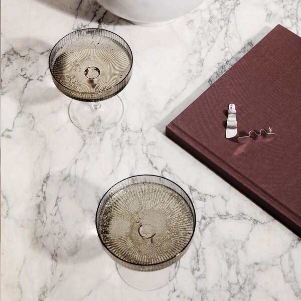 Ferm Living designové sklenice na šampaňské Ripple Champagne