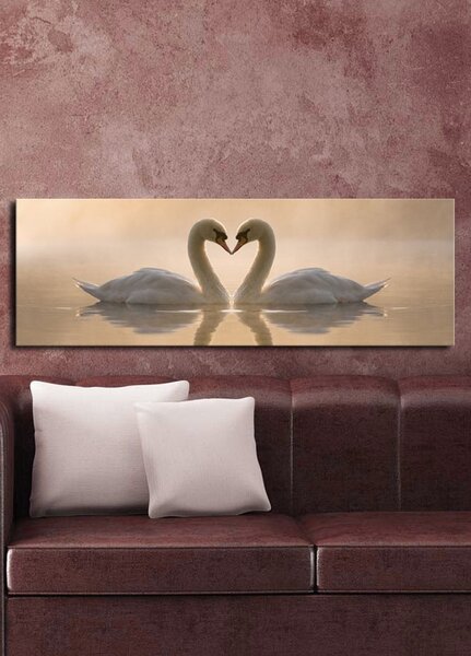 Wallity Obraz SWANS 30x90 cm béžový