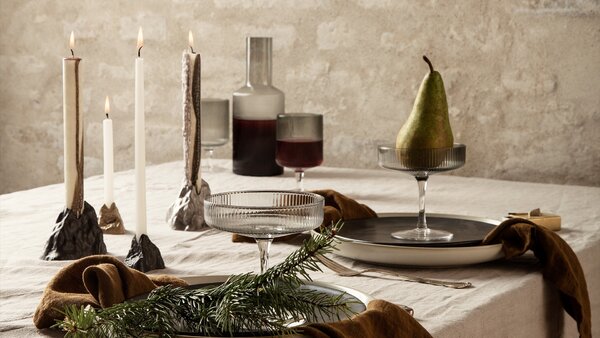 Ferm Living designové sklenice na šampaňské Ripple Champagne