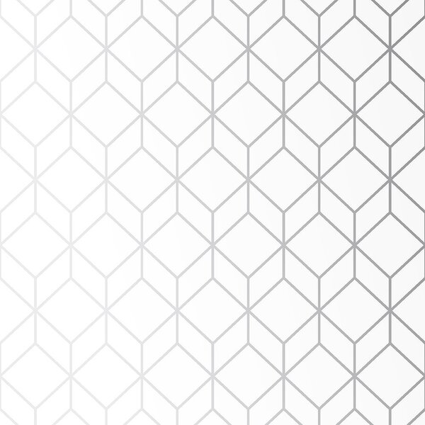 Geometrická bílá vliesová tapeta rozměry 0,52 x 10 m