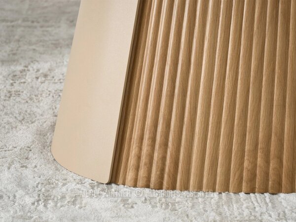 Designový rozkládací stůl 200(300)x98 PEREGRINE - béžový mramor / dub / béžový