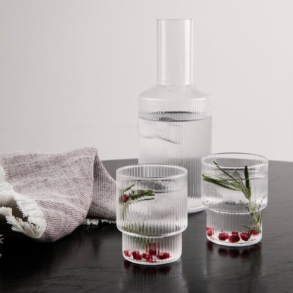 Ferm Living designové sklenice na vodu Ripple Small Glasses