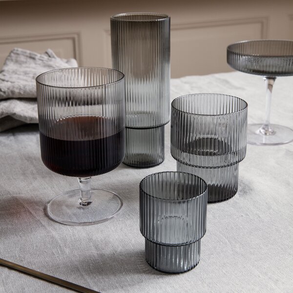 Ferm Living designové sklenice na vodu Ripple Small Glasses