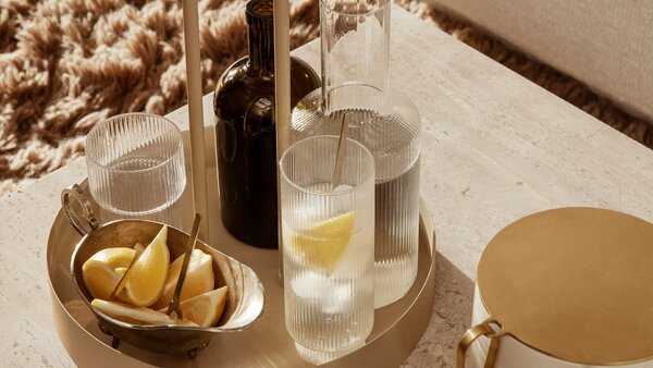 Ferm Living designové sklenice na vodu Ripple Small Glasses
