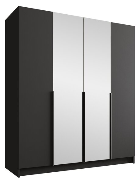 Šatní skříň Sozilo II, Barva: bílá / bílá + černá 5903211352409