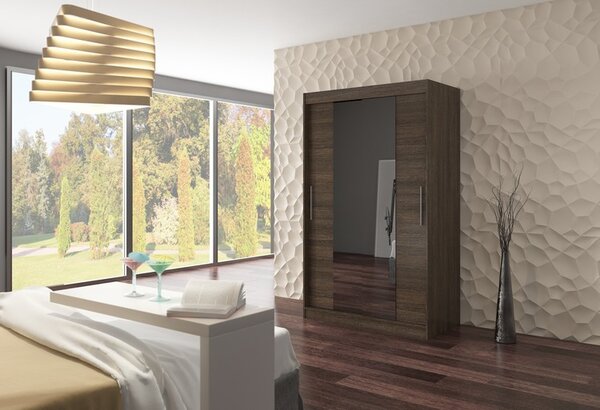 ADRK Šatní zrcadlová skříň posuvná SANTOS CH 120, choco