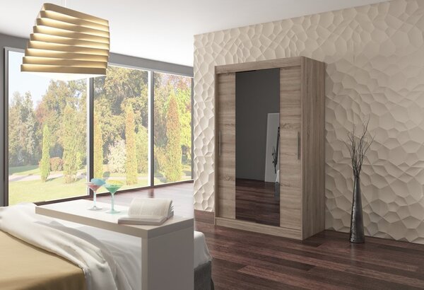 ADRK Šatní zrcadlová skříň posuvná SANTOS T 120, truffle