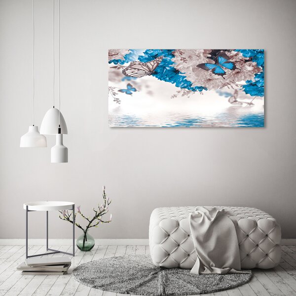 Foto obraz canvas Květiny a motýli oc-85449267