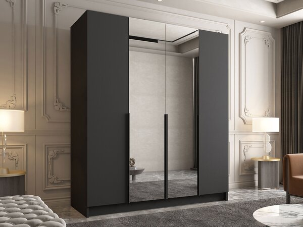 Šatní skříň Sozilo II, Barva: bílá / bílá + černá 5903211352409