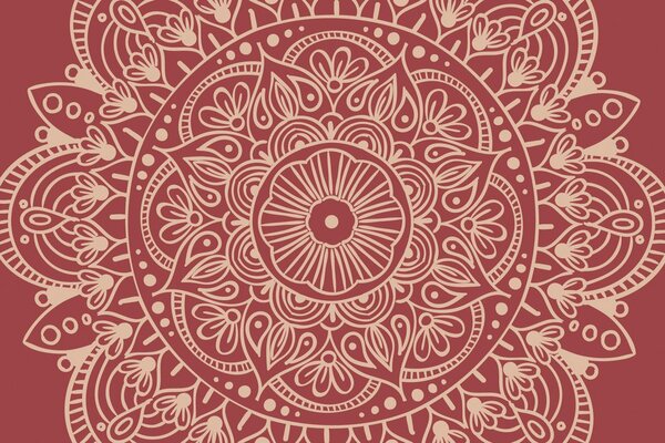 Tapeta Mandala na bordovém pozadí