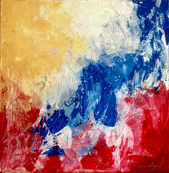 Ručně malovaný obraz od Liliya Ivanishyn - "Victory", rozměr: 40 x 40 cm