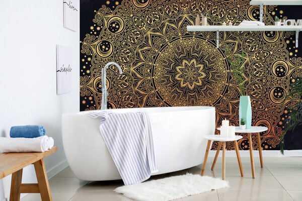 Tapeta zlatá orientální Mandala