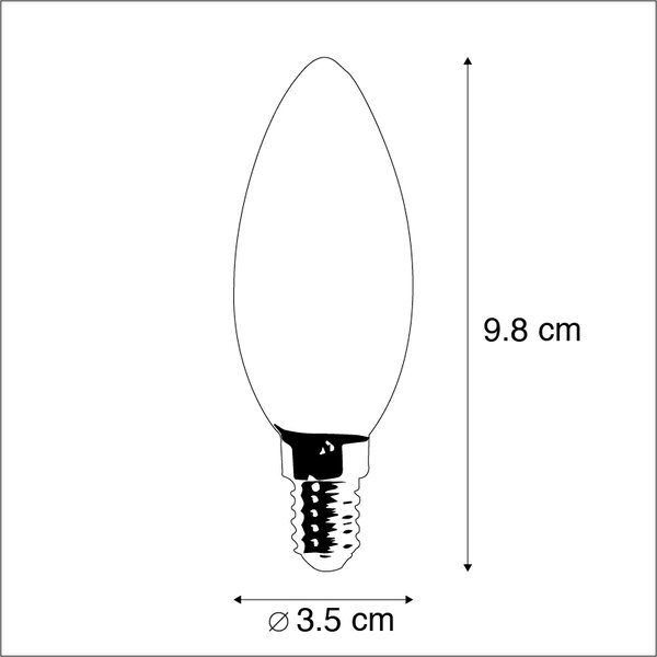Sada 5 LED svíček E14 B35 2W 180lm 2350K