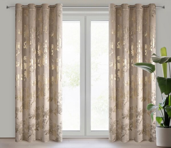 ZATEMŇOVACÍ ZÁVĚS NA KROUŽCÍCH CELIA 140X250 CM VZOROVANÁ