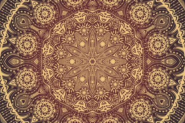 Tapeta okrasná bordó Mandala s krajkou