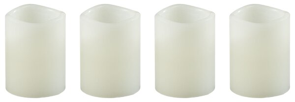 LIVARNO home LED svíčka z přírodního vosku (bílá, 4 kusy) (100357200002)