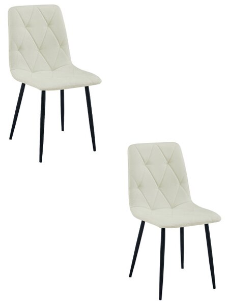 Set dvou jídelních židlí LIBRA béžové / černé nohy (2 ks)