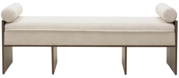NovaNook Světle béžová bouclé lavice Foppo 150 cm