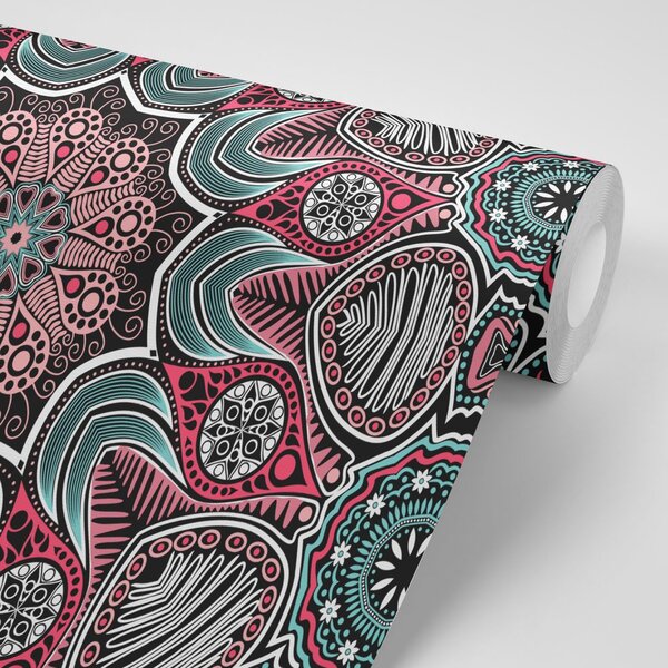 Tapeta indická Mandala s květinovým vzorem