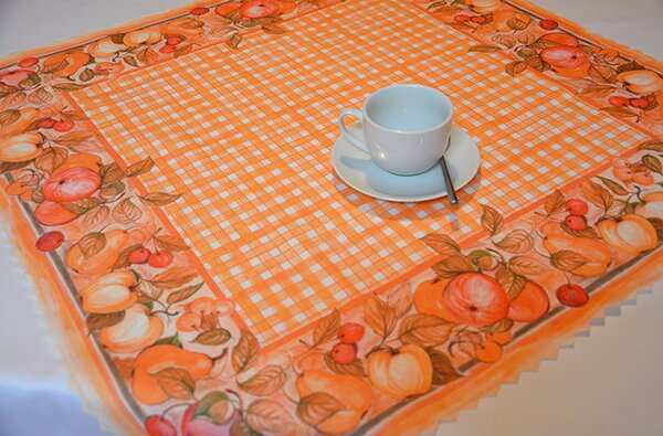 Ubrus - ovoce oranžový 75x75
