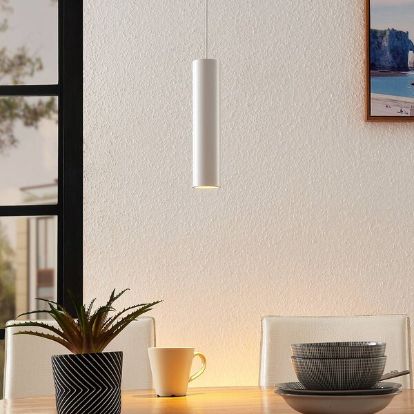Arcchio Závěsné svítidlo Ejona, výška 27 cm, bílá, hliník, stmívatelný, Bílá / opál, Chodba, Hliník, Moderní
