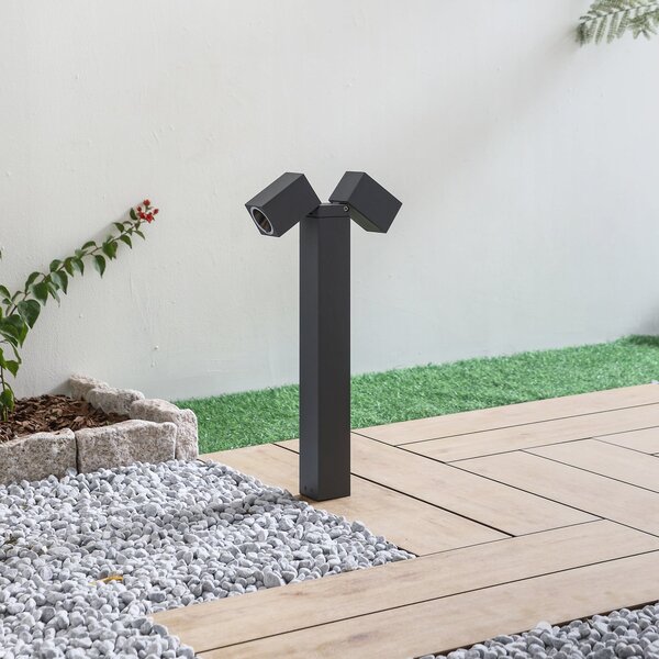 Venkovní svítidla Lindby, Othil, stmívatelné, Šedá, Balkon, Hliník, Moderní