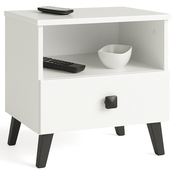 Ak furniture Noční stolek MOBI K-01 bílý/černý