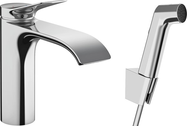 Hansgrohe Vivenis - Páková umyvadlová baterie s ruční sprchou Bidette a sprchovou hadicí 160 cm, chrom 75210000