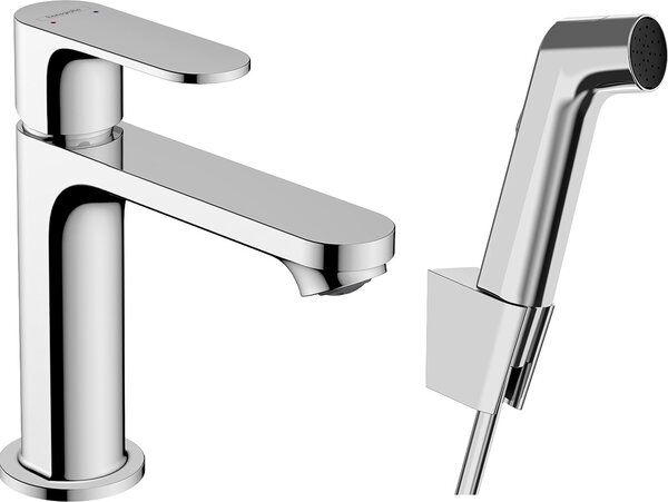 Hansgrohe Rebris S - Páková umyvadlová baterie 110 s ruční sprchou Bidette a sprchovou hadicí 160 cm, chrom 72215000
