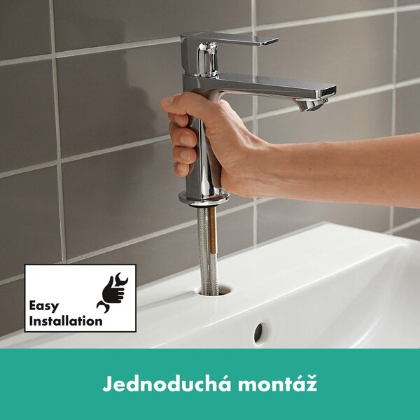 Hansgrohe Rebris E - Páková umyvadlová baterie 110 s ruční sprchou Bidette a sprchovou hadicí 160 cm, chrom 72216000