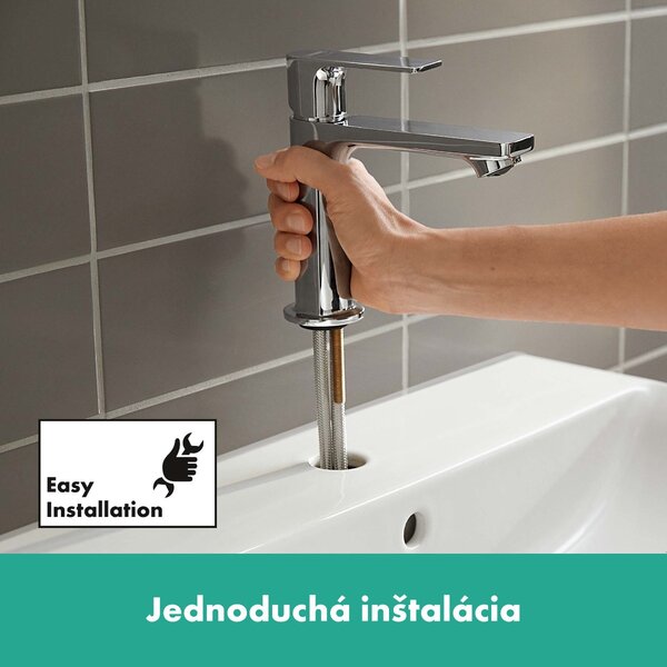Hansgrohe Rebris E - Páková umyvadlová baterie 110 s ruční sprchou Bidette a sprchovou hadicí 160 cm, chrom 72216000