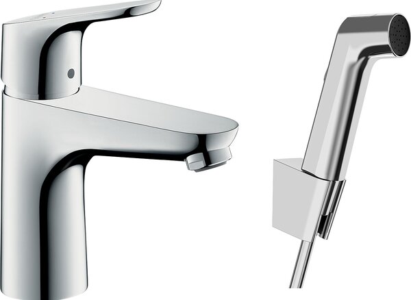 Hansgrohe Focus - Páková umyvadlová baterie 100 s ruční sprchou Bidette a sprchovou hadicí 160 cm, chrom 31927000