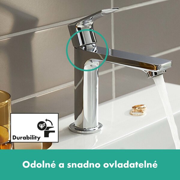 Hansgrohe Rebris E - Páková umyvadlová baterie 110 s ruční sprchou Bidette a sprchovou hadicí 160 cm, chrom 72216000