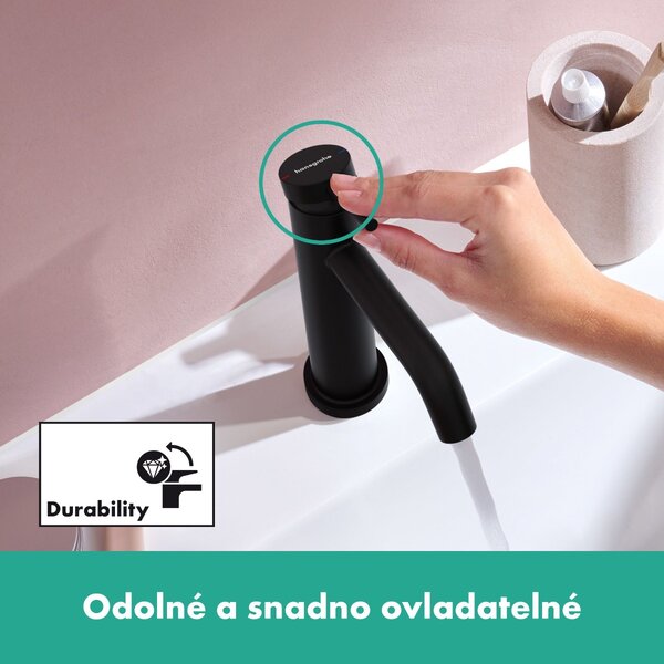 Hansgrohe Tecturis S - Páková umyvadlová baterie 110 s ruční sprchou Bidette a sprchovou hadicí 160 cm, černá matná 73211670