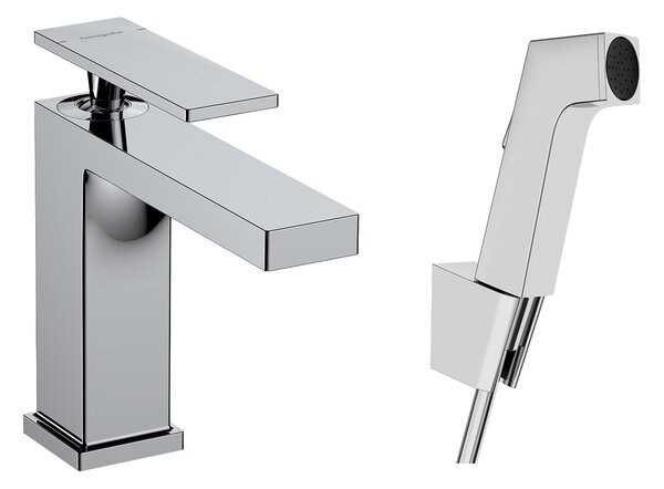 Hansgrohe Tecturis E - Páková umyvadlová baterie 110 s ruční sprchou Bidette a sprchovou hadicí 160 cm, chrom 73210000