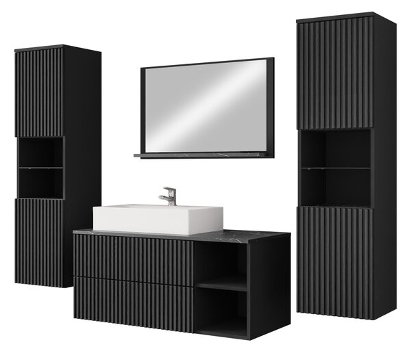 Koupelnová sestava Kiegi Ryfel III, Barva: ořech teplý / ořech teplý + mramor bílý, Sifon k umyvadlu: ano, Umyvadlo: ne 5903211379567